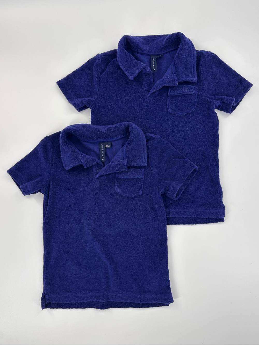 Janie and Jack Blue Terry Polo Shirts Size 3 Years (Bundle of 2)